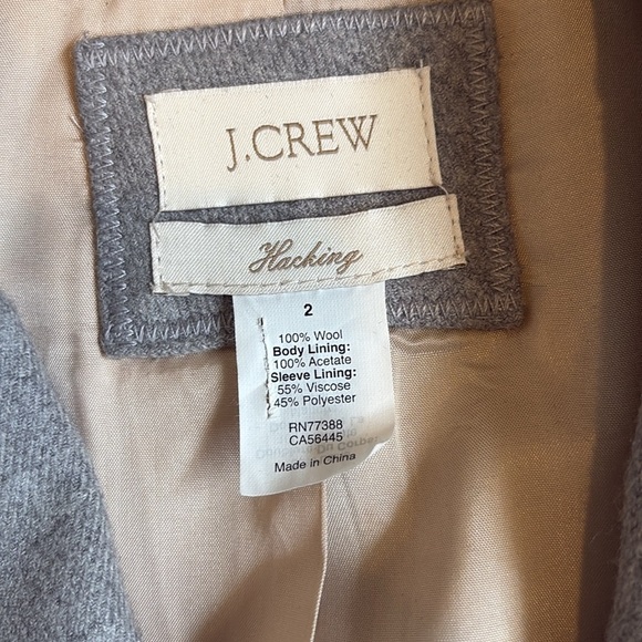 J. Crew Heather Gray Blazer with Ivory Accents - Picture 8 of 8